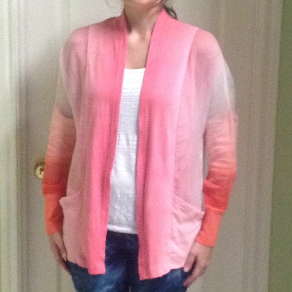 Barbara Lesser peach pink ombré cardigan - Picture 2 of 8